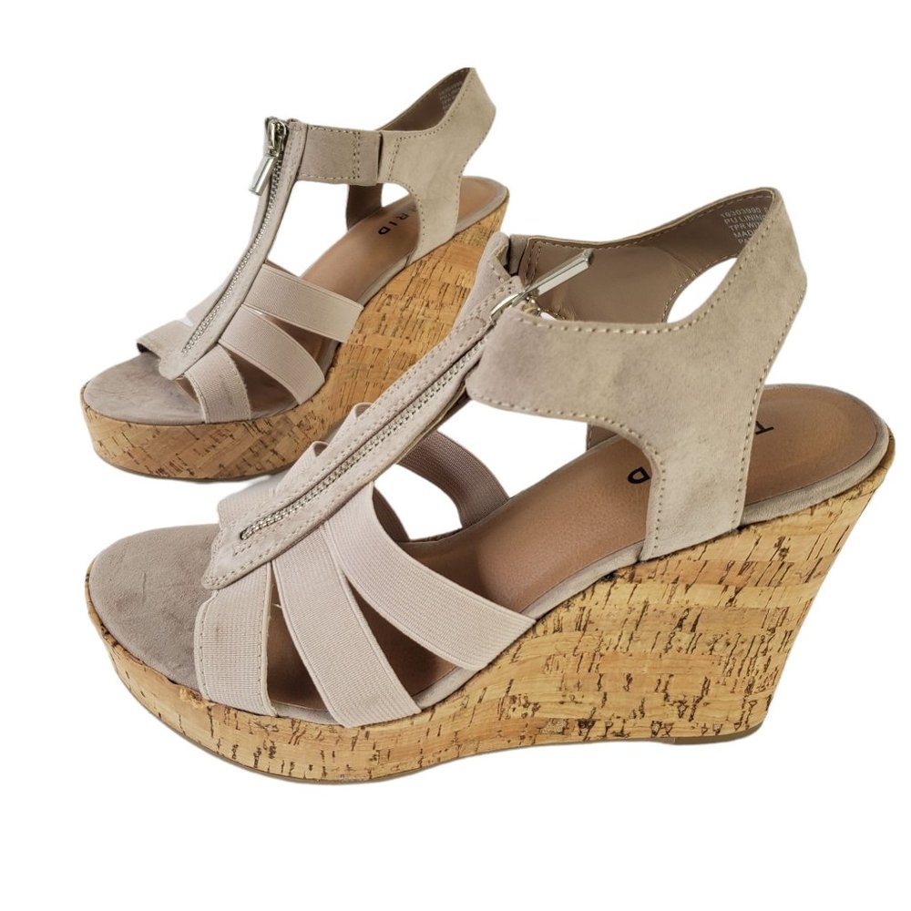 Torrid Strappy Wedge Heels Extra Wide Width Stretch Front Zip Platform Shoes